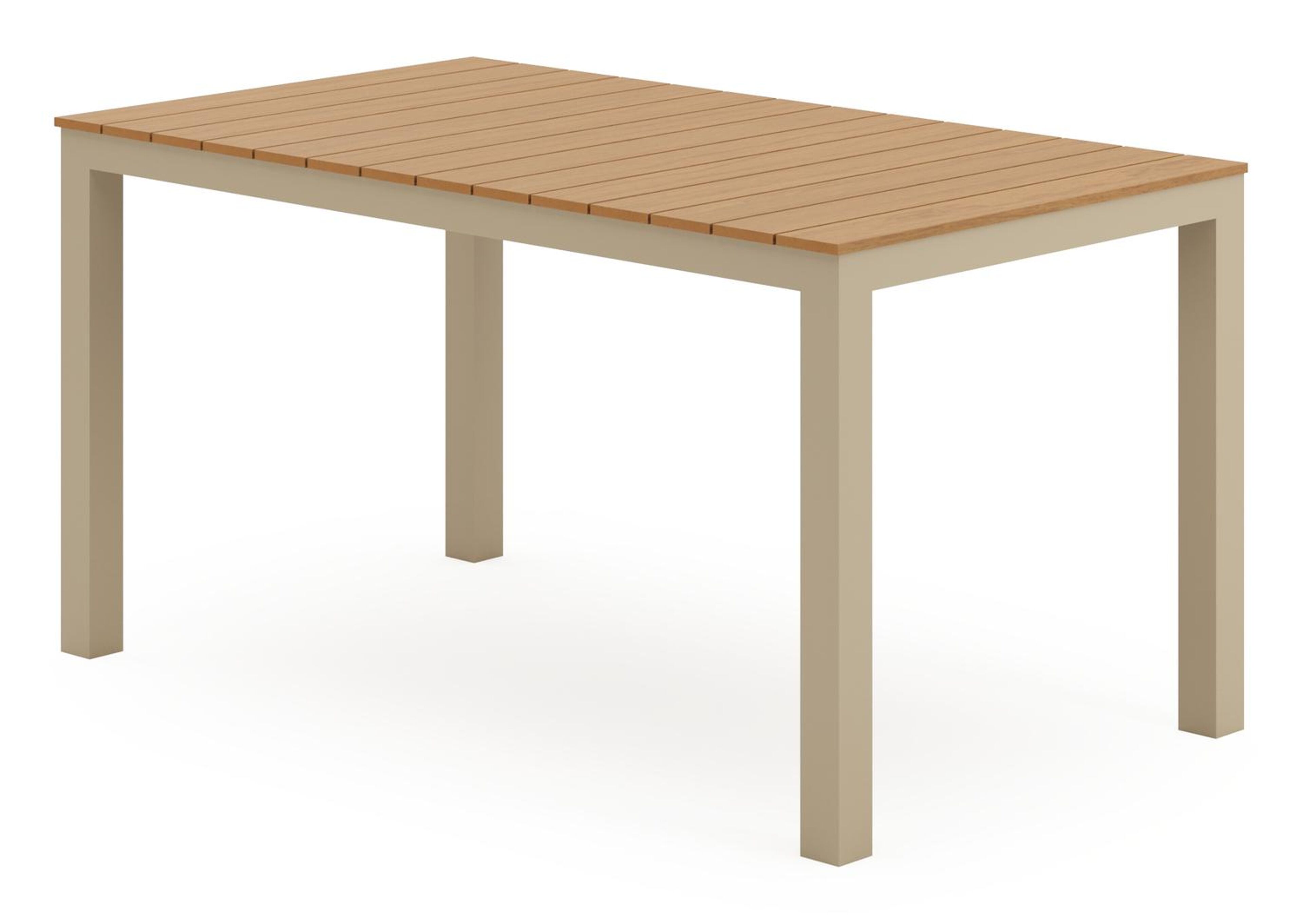 Toma tuintafel in beige aluminium en polywood - L 140 x B 80 x H 73 cm