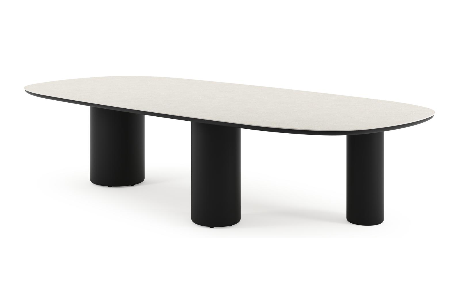 Table de jardin Amico bombo xl en aluminium noir et céramique pleine Shilin - Lg. 320 x Lrg. 148 x Haut. 73.5 cm