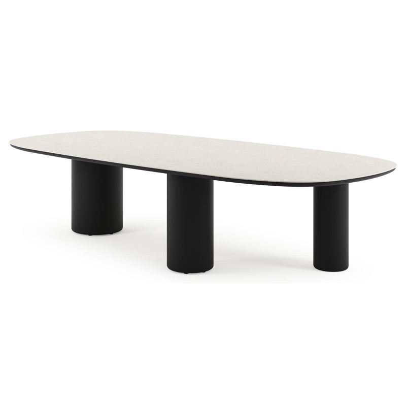 Table de jardin Amico bombo xl en aluminium noir et céramique pleine Shilin - Lg. 320 x Lrg. 148 x Haut. 73.5 cm