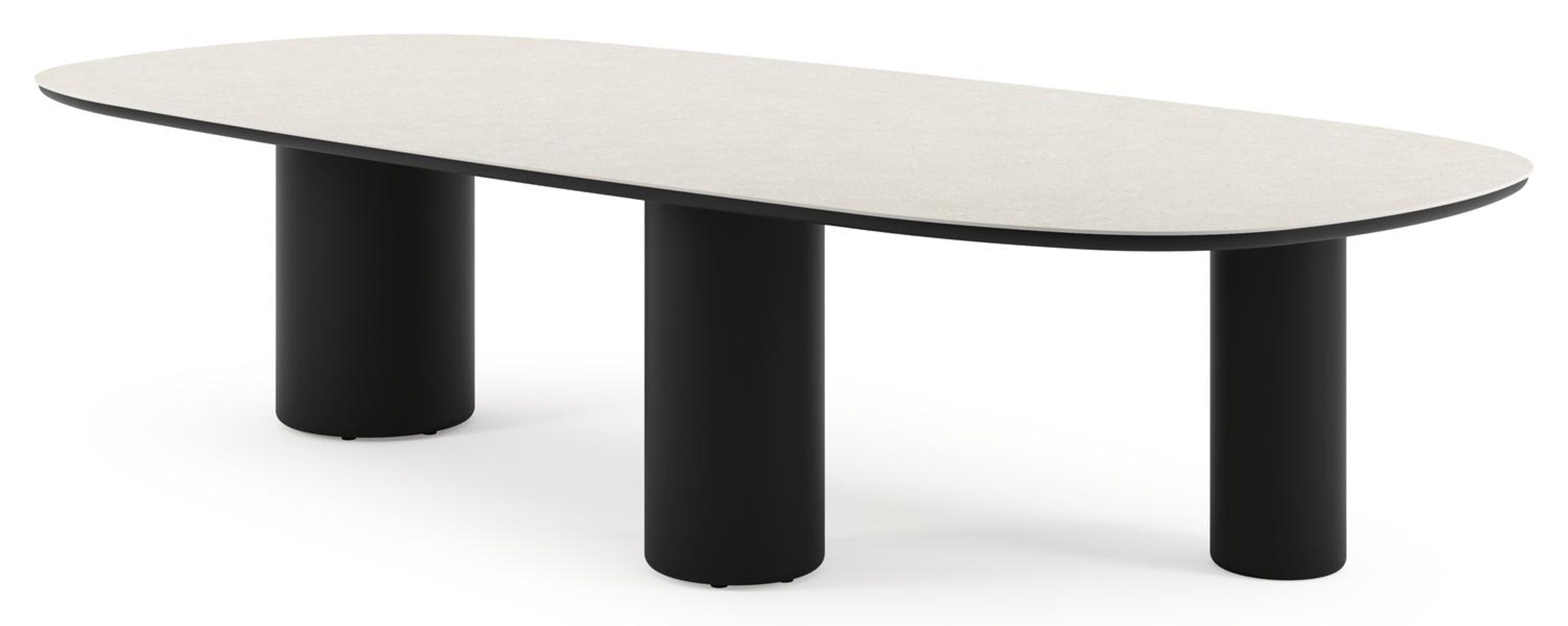 Amico tuintafel bombo xl in zwart aluminium en volkeramiek Shilin - L 320 x B 148 x H 73.5 cm