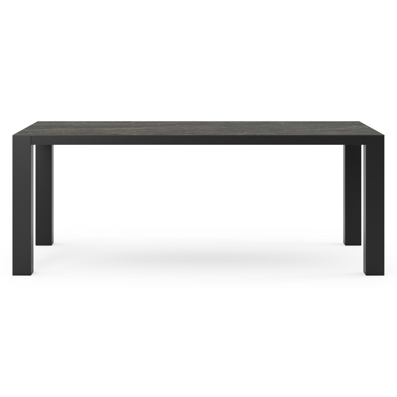Table de jardin Nano en aluminium noir et céramique pleine black obsession - Lg 200 x Larg. 100 x H 75 cm
