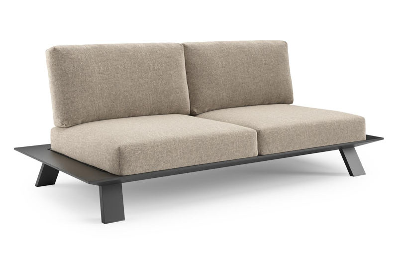 Cesano loungebank in zwart aluminium met chartres pewter all weather Sunbrella® luxe kussen