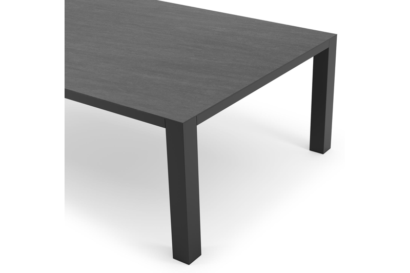 Nano tuintafel in zwart aluminium en volkeramiek basalt black - L 240 x B 148 x H 75 cm