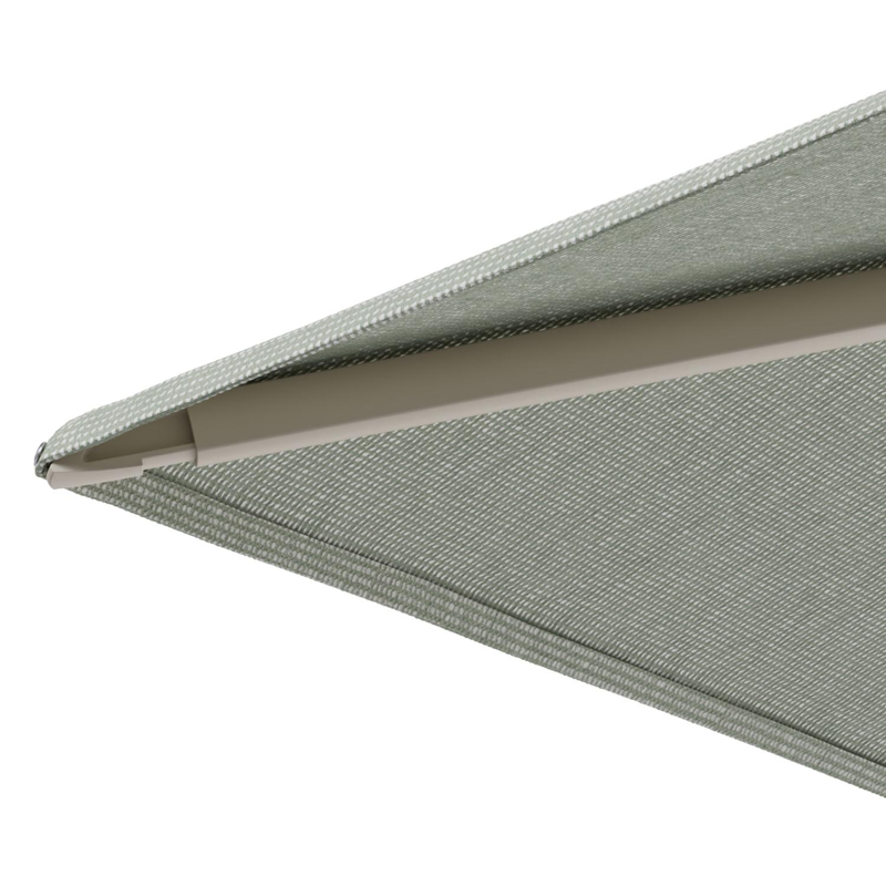 Minore zweefparasol met tiltfunctie in beige aluminium en Slow Spirea All Weather Sunbrella® Luxe parasoldoek - L1 350 x L2 350 cm (zonder voet) (zonder voet)