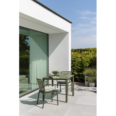 Orso tuintafel afgerond vierkant in groen aluminium - L 90 x B 90 x H 75 cm