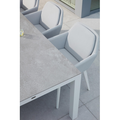 Altera tuinstoel wit-grijs - aluminium en textilene