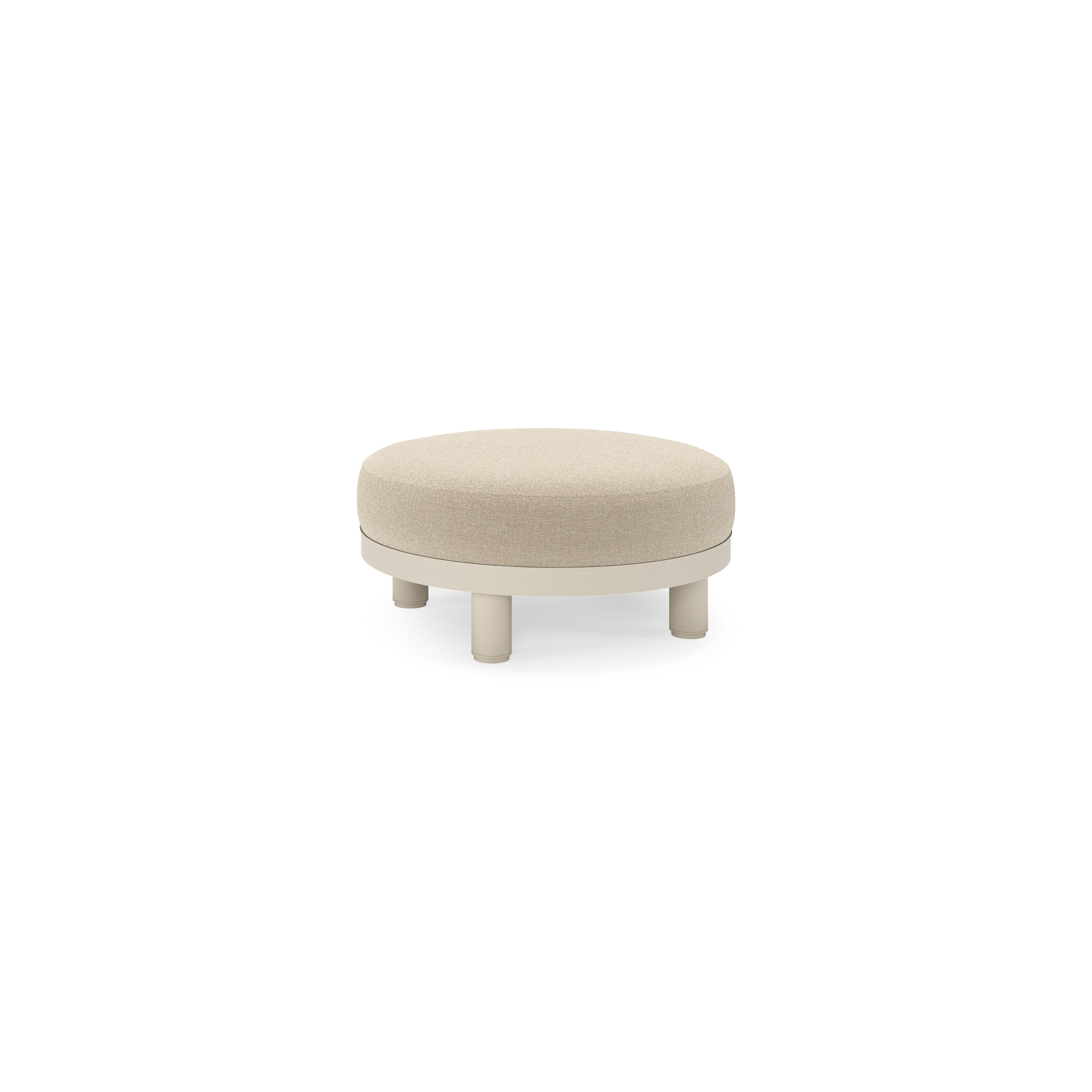 Donato lounge poef in beige aluminium met all weather cosytica Marbella Sand kussen