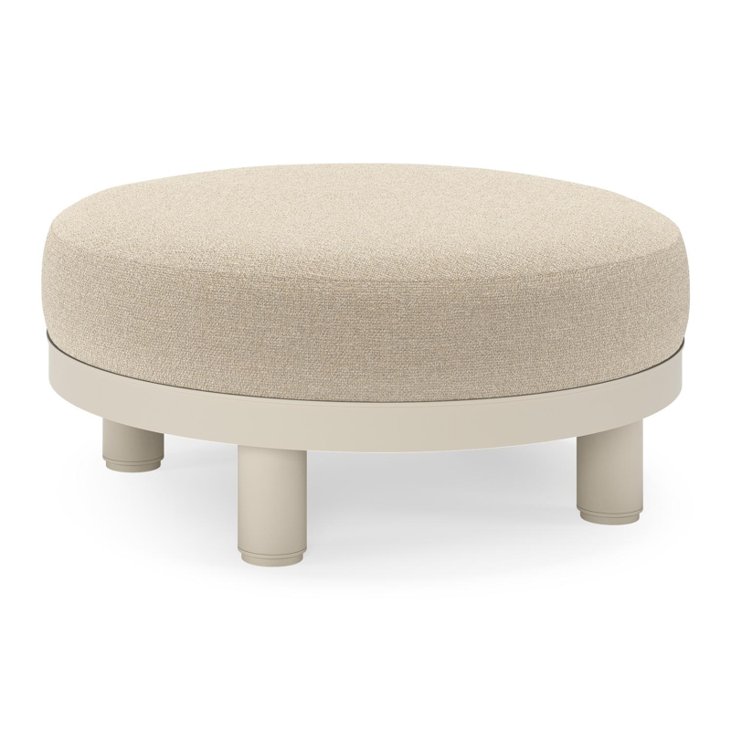 Donato lounge poef in beige aluminium met all weather cosytica Marbella Sand kussen