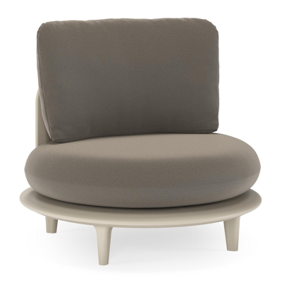 Fauteuil de jardin Bomero en aluminium beige et coussins en all weather sunbrella® luxe natte carbon beige