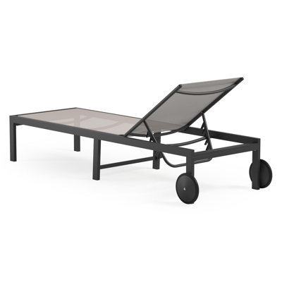 Alba verstelbaar ligbed in zwart aluminium