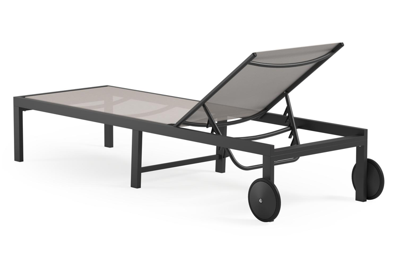 Set van 2 Siena ligbedden in zwart aluminium