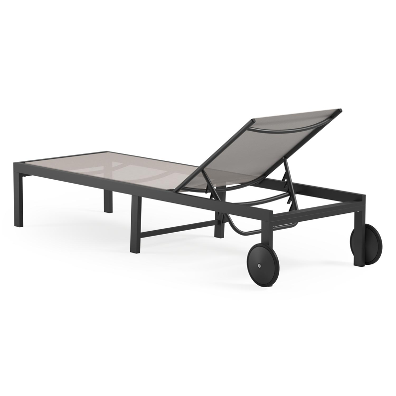 Set van 2 Alba ligbedden in zwart aluminium