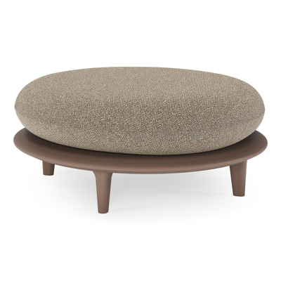 Pouf Bomero en aluminium taupe et coussin en all weather cosytica madagascar burch