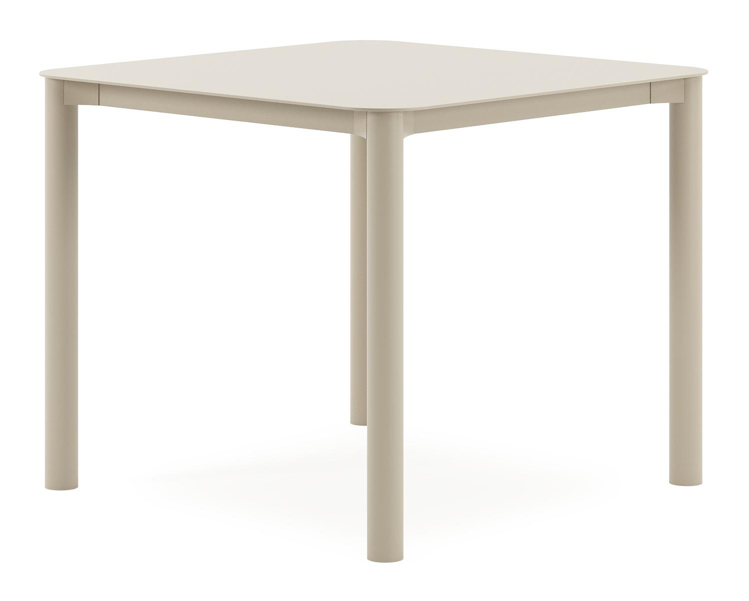 Table de jardin Orso carré arrondi en aluminium beige - Lg. 90 x Lrg. 90 x Haut. 75 cm