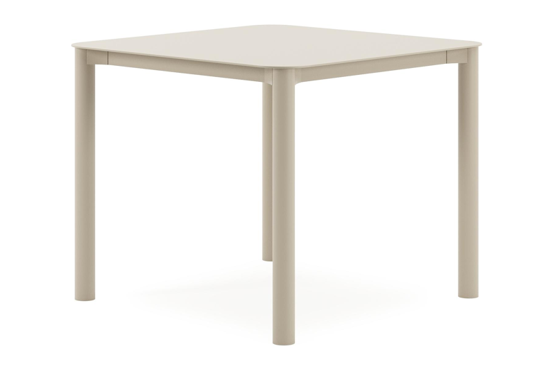 Orso tuintafel afgerond vierkant in beige aluminium - L 90 x B 90 x H 75 cm