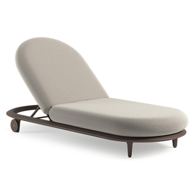 Bomero verstelbaar ligbed in wit aluminium met firenze natural all weather solica