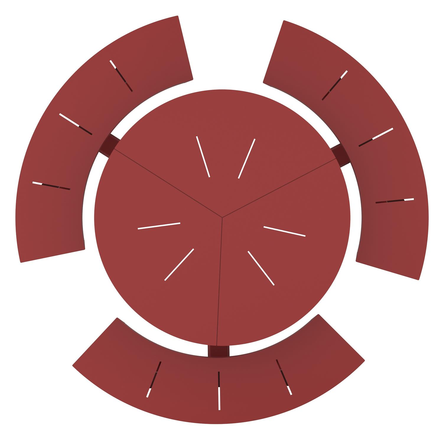 Rondino picknicktafel in ruby aluminium - Dia. 207 x H 71.5 cm