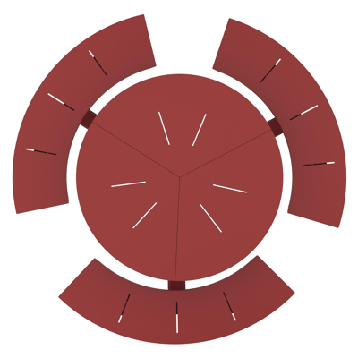 Rondino picknicktafelac in ruby aluminium - Dia. 207 x H 71.5 cm