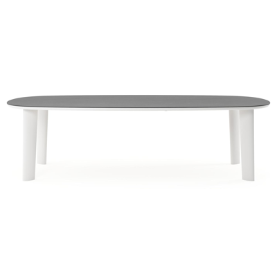 Amico tuintafel bombo xl in wit aluminium en volkeramiek Basalt Black - L 270 x B 148 x H 73.5 cm