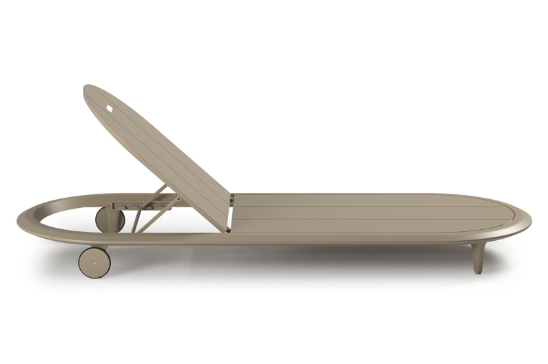 Bomero verstelbaar ligbed in beige aluminium met natte sooty all weather sunbrella® luxe