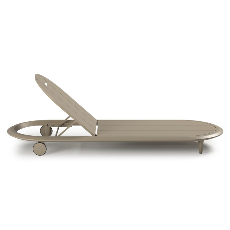 Bomero verstelbaar ligbed in beige aluminium met soul optik all weather solica