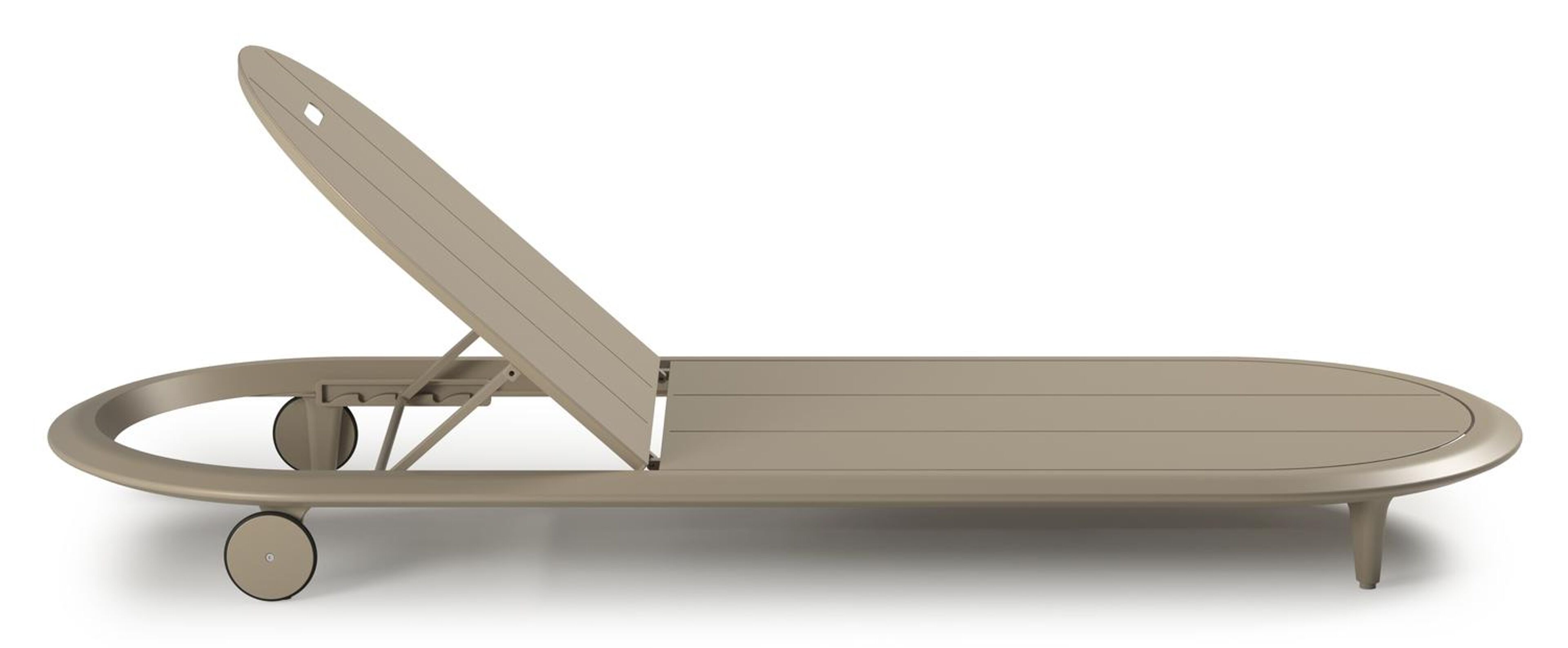Bomero verstelbaar ligbed in beige aluminium met natte sooty all weather sunbrella® luxe