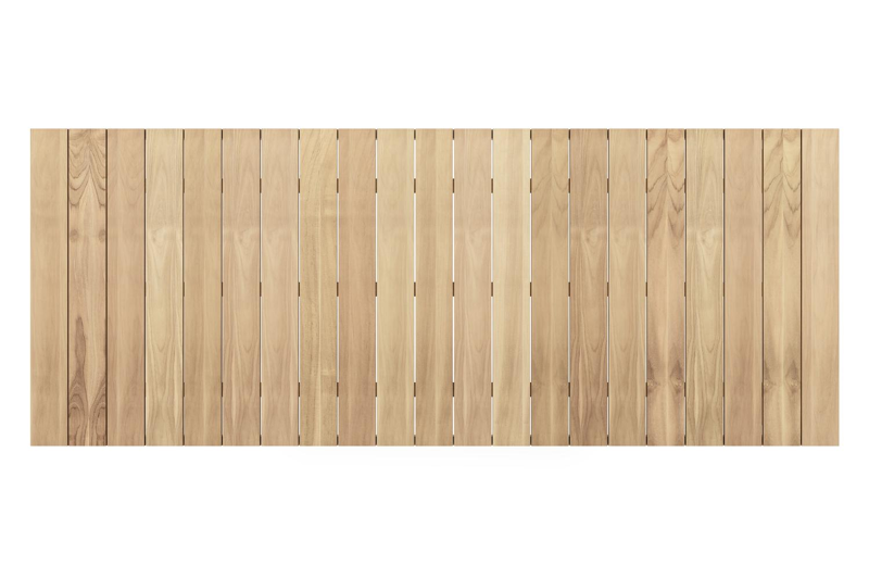 Nano tuintafel rechthoekig in beige aluminium en teak L 280 x B 110 x H 75 cm x H 75 cm