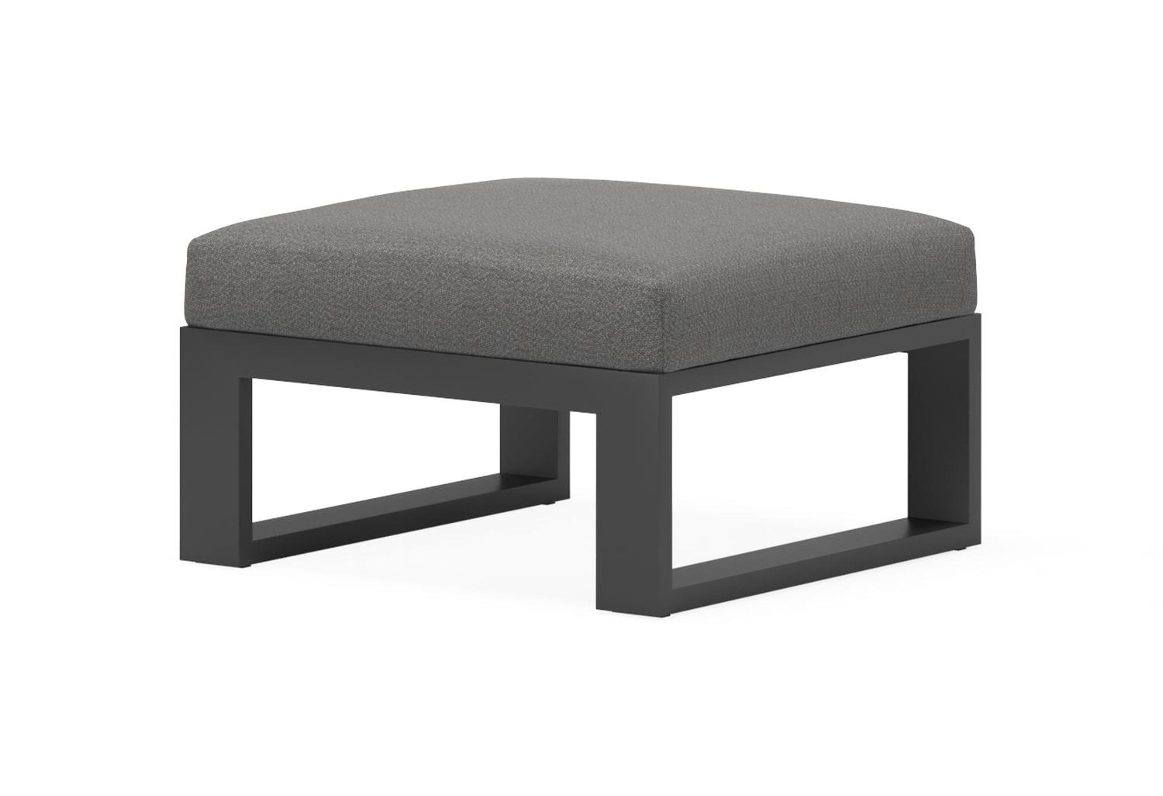Verato poef in zwart aluminium met savane tornado all weather sunbrella® luxe kussen