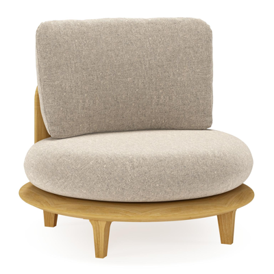 Bomero loungestoel in teak met chartres pewter all weather sunbrella® luxe kussen