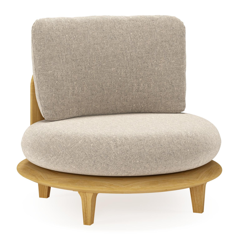 Bomero loungestoel in teak met chartres pewter all weather sunbrella® luxe kussen