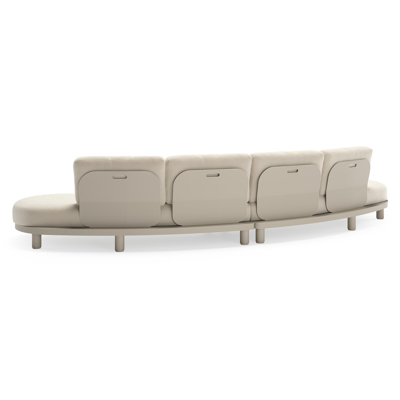 Donato loungebank in beige aluminium met all weather cosytica Althea Off White kussen