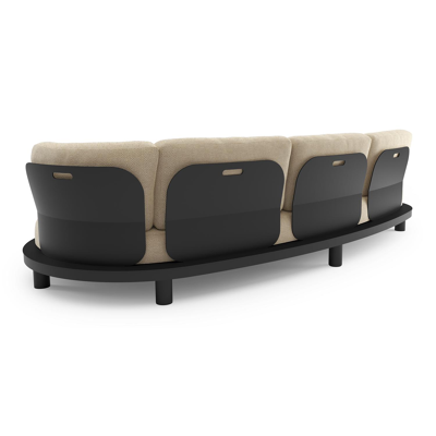 Donato loungebank in zwart aluminium met althea camel all weather cosytica kussen