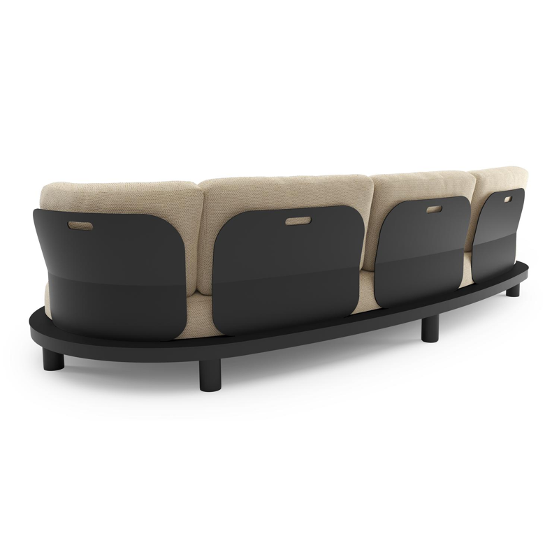 Donato loungebank in zwart aluminium met althea camel all weather cosytica kussen