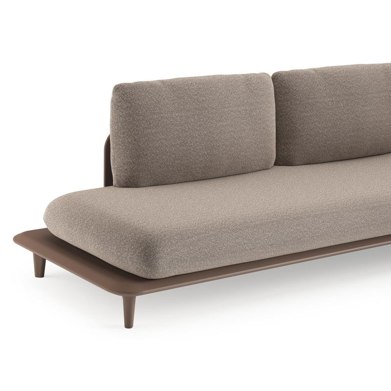 Bomero loungehoek in taupe aluminium met wander manioc all weather sunbrella® luxe kussen