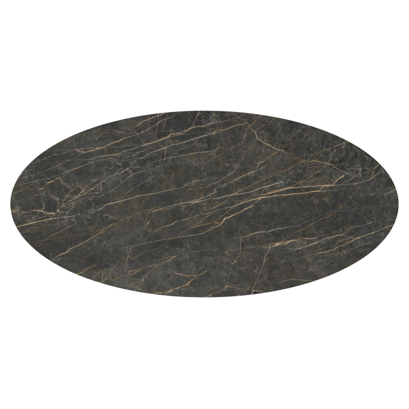 Amico tuintafel ovaal in zwart aluminium en volkeramiek Black Obsession - L 260 x B 125 x H 73.5 cm