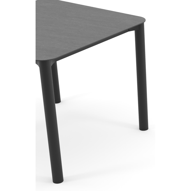 Orso tuintafel rechthoekig afgerond in zwart aluminium en volkeramiek Basalt Black - L 90 x B 90 x H 74.5 cm