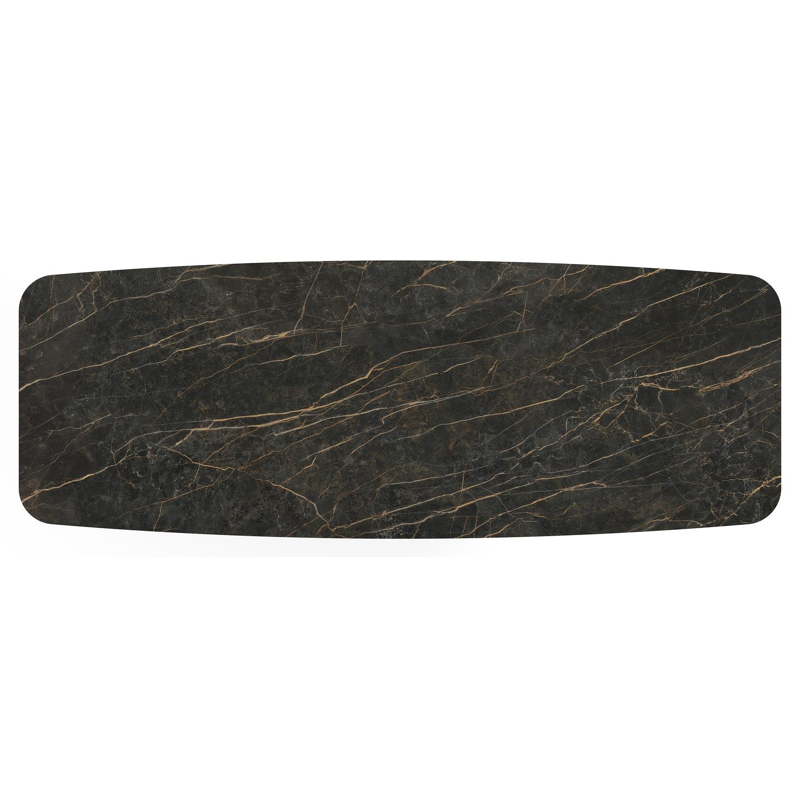 Table de jardin Lacrima en aluminium noir et céramique pleine black obsession - Lg 315 x Larg. 115 x H 74 cm