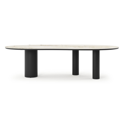 Organo tuintafel organisch in zwart aluminium en volkeramiek Colorado Dunes L 280 x B 120 x H 74 cm x H 74 cm