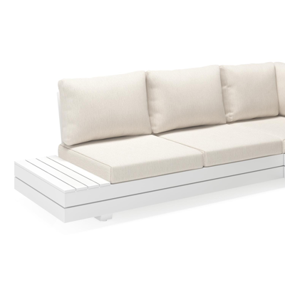 Bodino loungehoek in wit aluminium met sand weather+ softtouch kussens