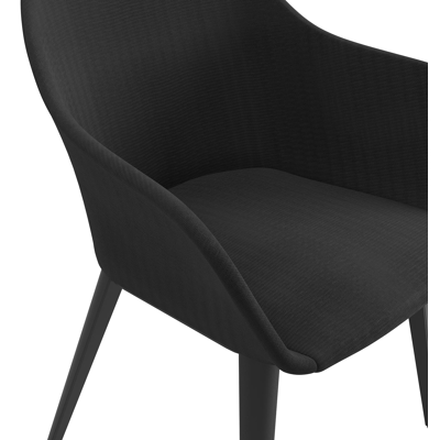 Chaise de jardin Cesano in aluminium noir et textilène noir