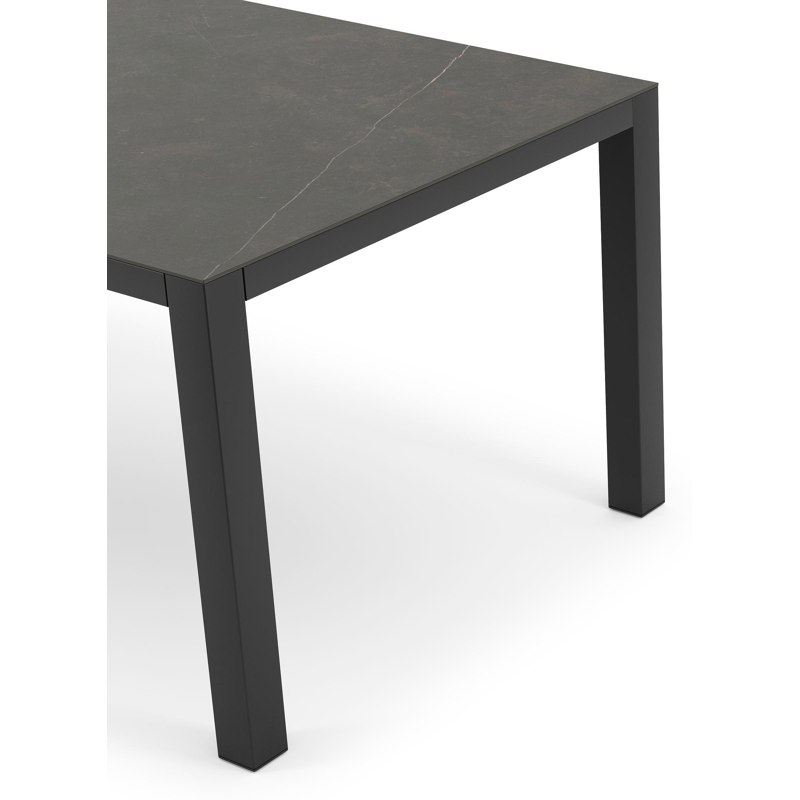 Como tuintafel in zwart aluminium en volkeramiek calatorao - L 160 x B 100 x H 75 cm