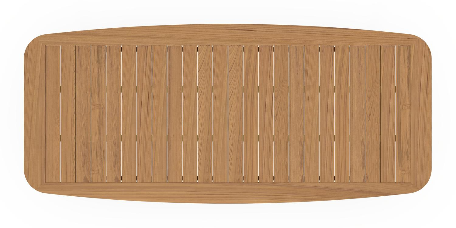 Livo tuinset in zwart aluminium en natural finish teak tafelblad met 8 stapelbare Madura tuinstoelen