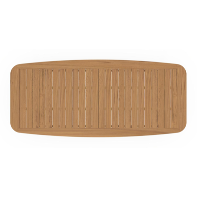 Livo tuinset in zwart aluminium en natural finish teak tafelblad met 8 stapelbare Matera tuinstoelen