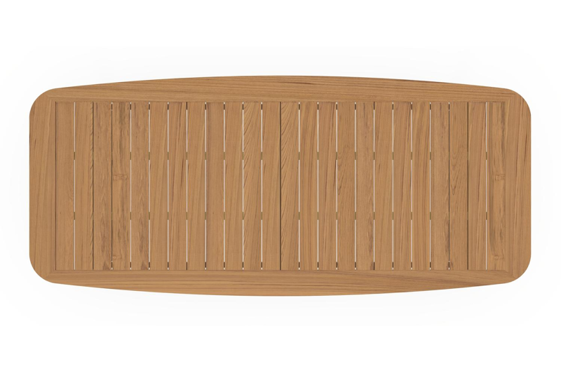 Livo tuinset in zwart aluminium en natural finish teak tafelblad met 8 stapelbare Matera tuinstoelen