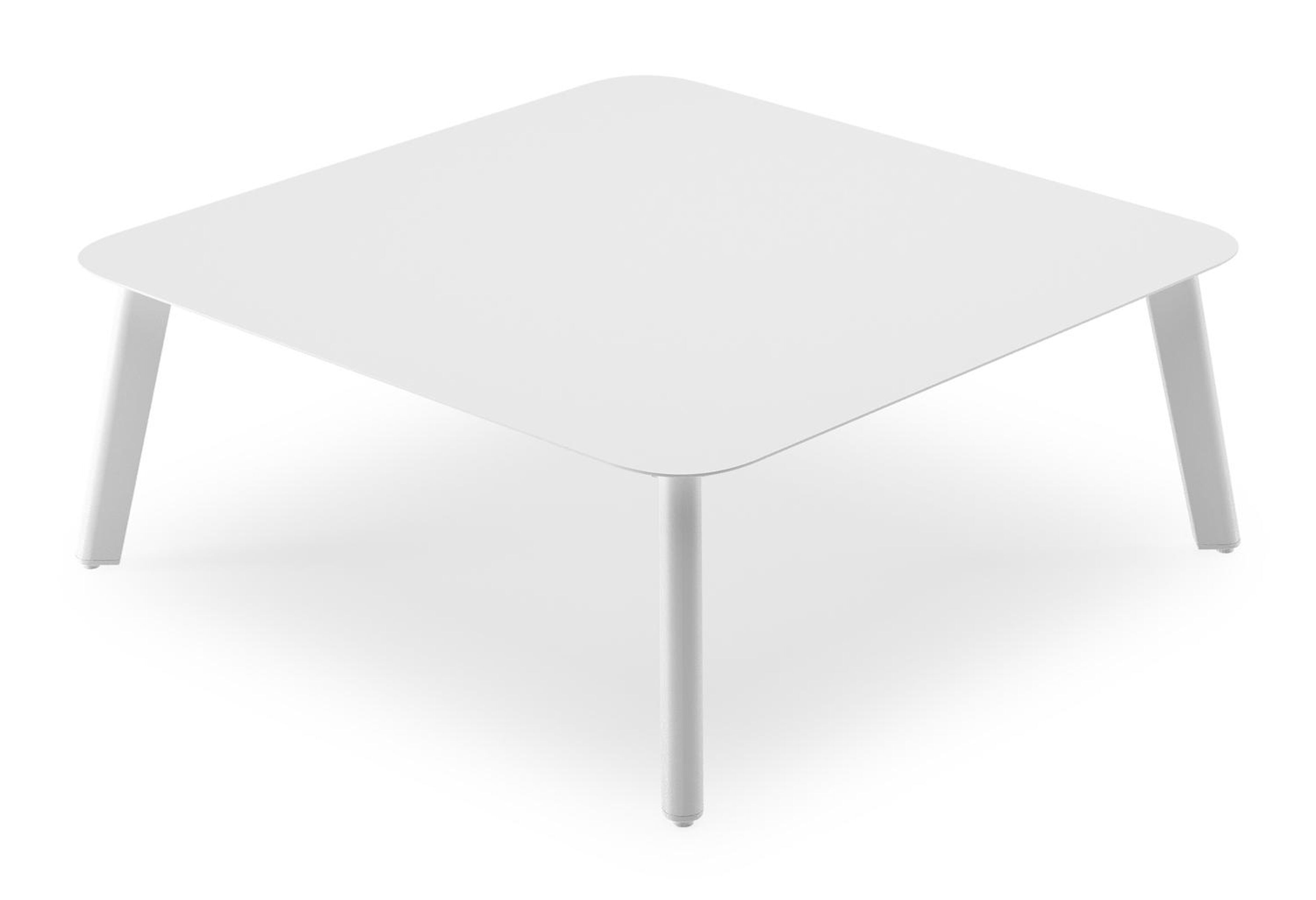 Table basse Mosa en aluminium blanc - Lg 85 x larg. 85 x H 30 cm