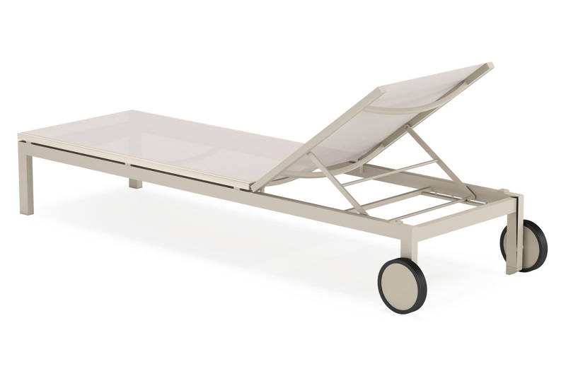 Set van 2 Caravelle verstelbare ligbedden in beige aluminium en beige single textileen