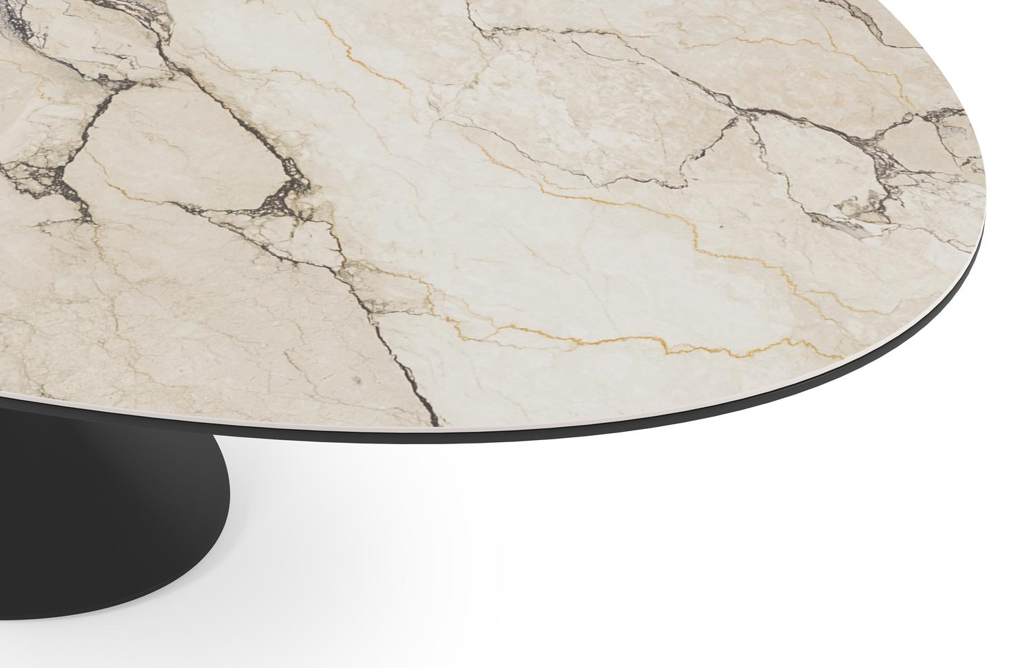 Fano tuintafel ovaal in zwart aluminium en volkeramiek colorado dunes - L 288 x B 148 x H 75 cm