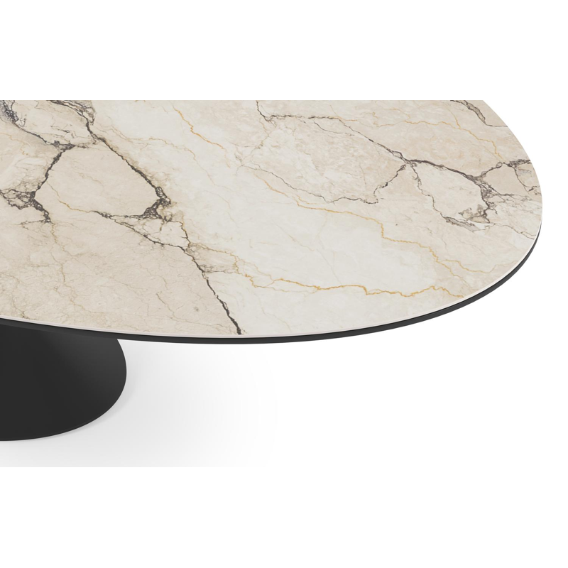 Fano tuintafel ovaal in zwart aluminium en volkeramiek colorado dunes - L 288 x B 148 x H 75 cm