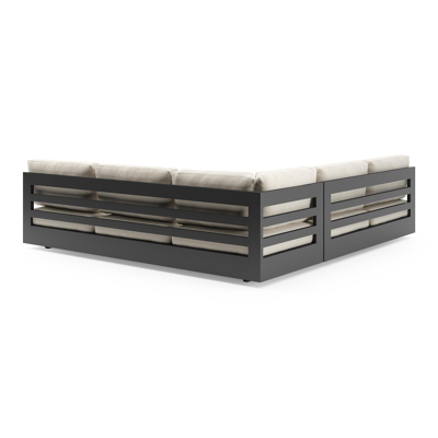 Como loungehoek in zwart aluminium met althea off white all weather cosytica kussen