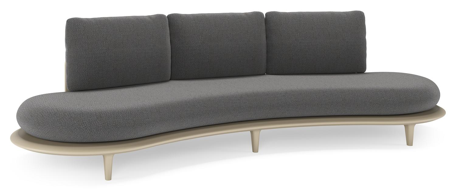 Bomero loungebank in beige aluminium met savane tornado all weather sunbrella® luxe kussen